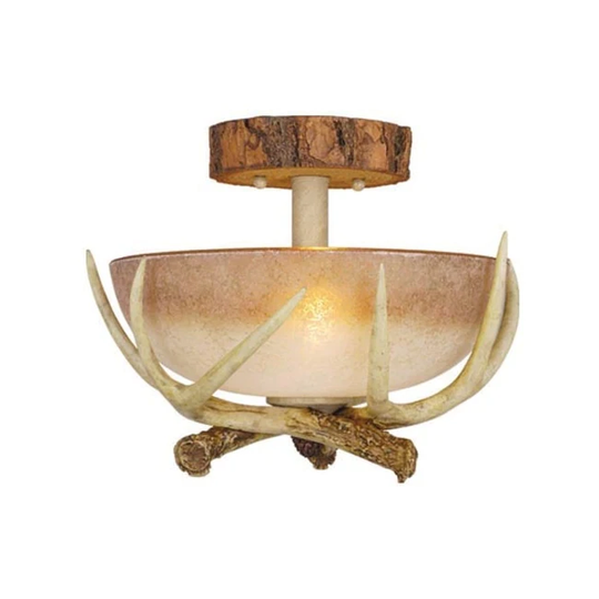 Vaxcel Lighting Lodge 2 Light Semi-Flush Indoor Ceiling Fixture with