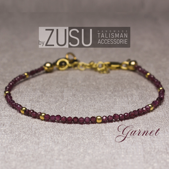 Garnet Bracelet For Women, Gold Plated & Sterling Silver, Girlfriend, Birthstone Bracelet, Ankle Gifts Girlfriend