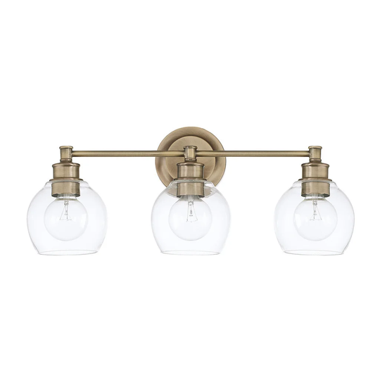 Capital Lighting Mid-Century Collection 3-light Aged Brass Bath/Vanity Light