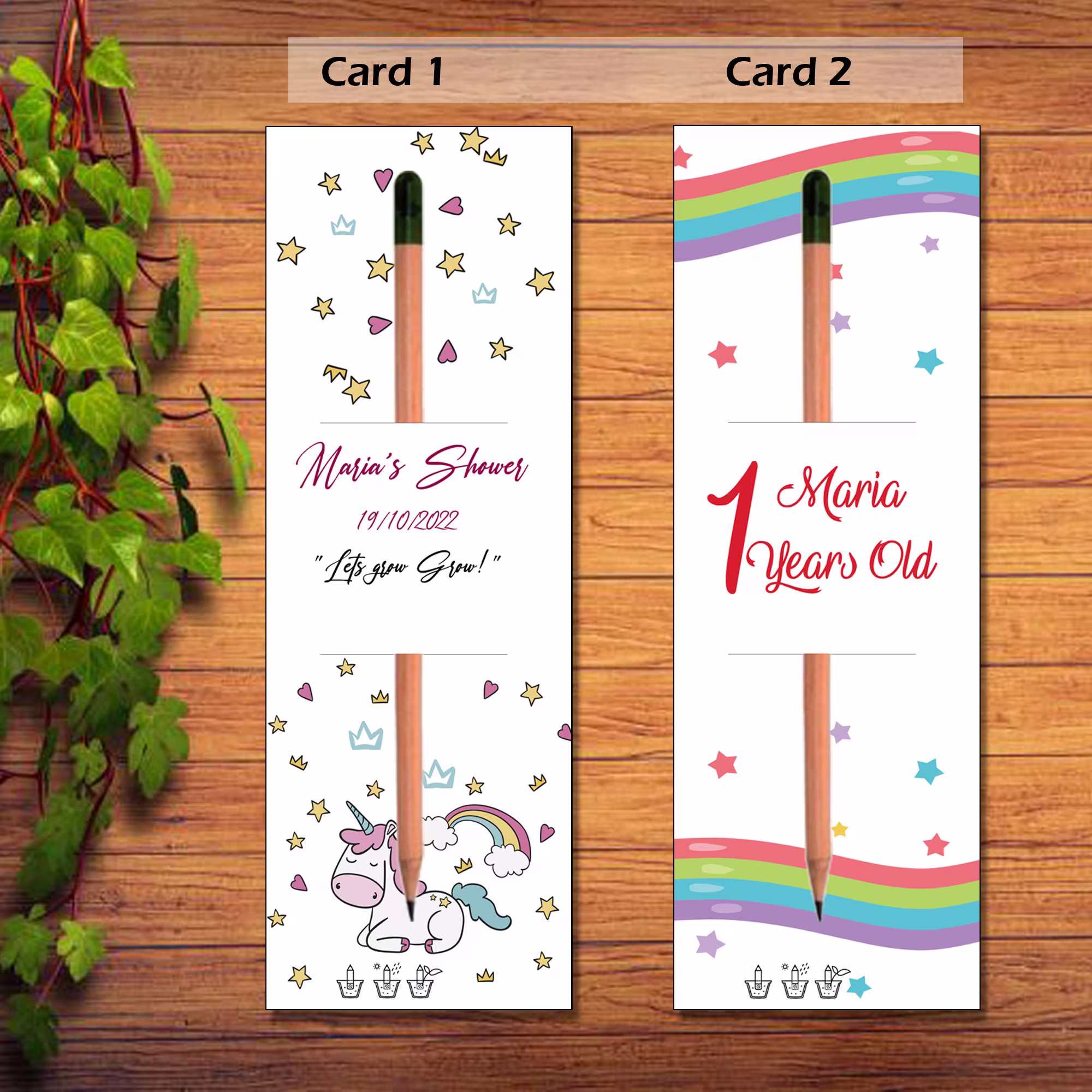 Baby Shower Favors, Gift Boy, Girl, Birthday Cards, First Plantable Gift, Seed Pencil, Favors
