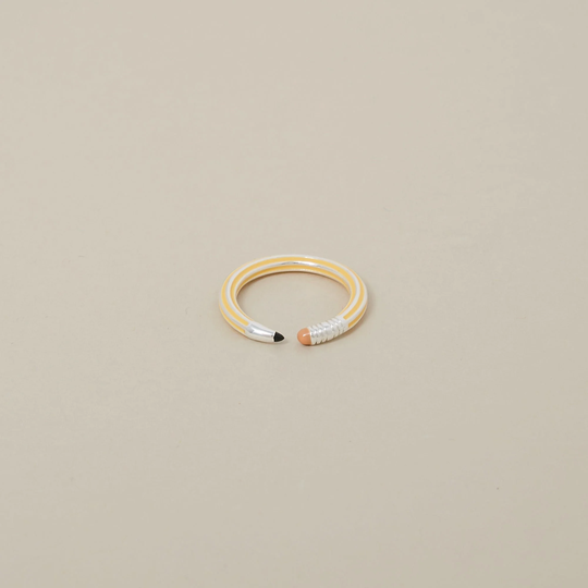 Pencil Ring Yellow & Silver