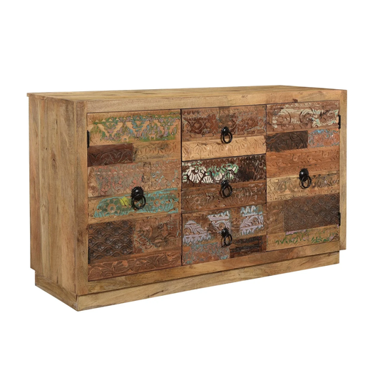 Reclaimed wood 3 drawers 2 door sideboard - 36"High x 64"Long x 18"Wide