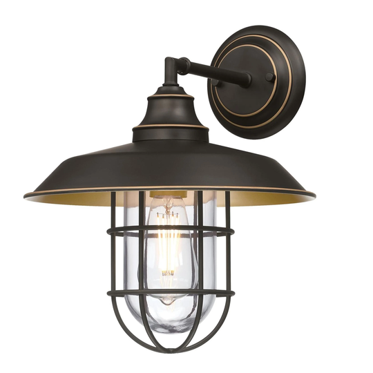 Westinghouse Lighting Iron Hill One Light Outdoor Wall Fixture, Black-Bronze Finish with Highlights, Clear Glass
