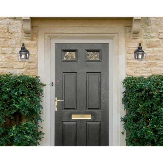 Westinghouse Lighting Eddystone One Light Outdoor Wall Fixture with Dusk to Dawn Sensor, Matte Black Finish, Clear Seeded Glass