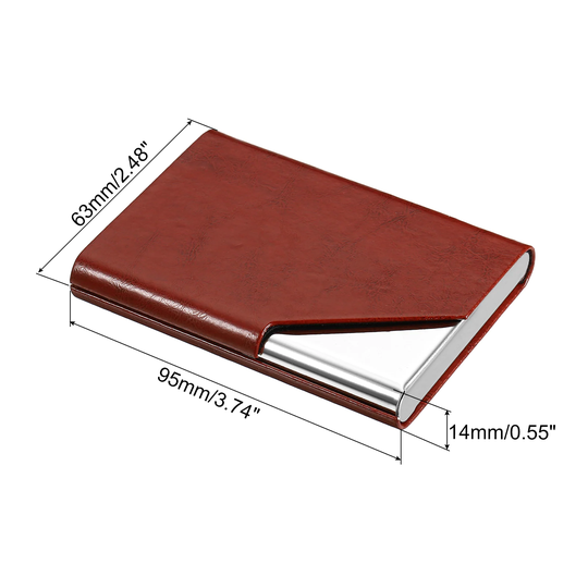 PU Leather Business Card Holders Flip Slim Pocket Name Card Case