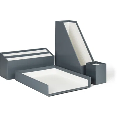 Inbox Zero 4 Piece Desk Organization Kit, Gray & Dots