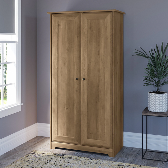 Cabot Espresso Oak Tall Storage Cabinet with Doors
