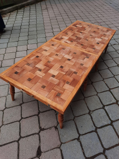Picnic Table, 29x70 Inc, Boho Picnic Wooden Party Floor Garden Dining Boho Table