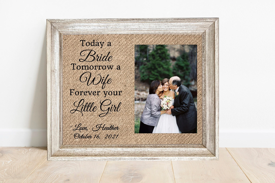 Parents Of The Bride Picture Frame Personalize Gift From Daughter Thank You Parent Wedding For