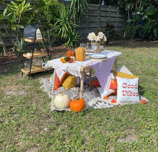 Natural Wood Table, Camp Birthday Party Wooden Beach Picnic Table, Car Picnic, Boho Picnic, Portable Table