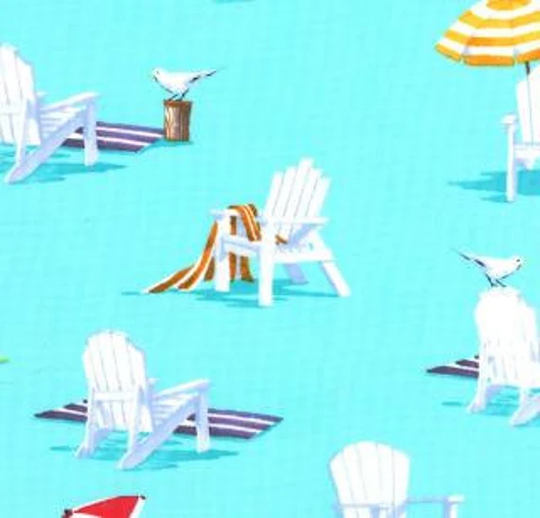 Ocean View Beach Chairs Fabric Paul Brent Moda 39001