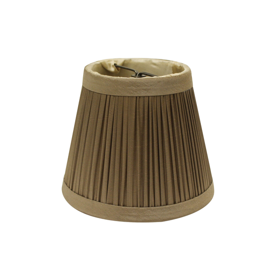 Cloth & Wire Slant Pencil Pleat Chandelier Lampshade with Bulb Clip, Ash (Set of 6)