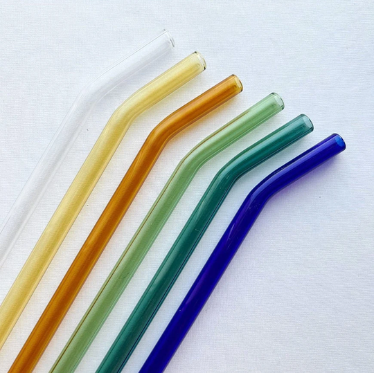 Handmade Glass Straw, Colorful Colored Bent Reusable Straws, Beer Can Eco Friendly Straw