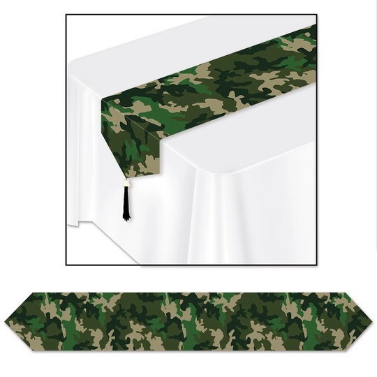 Beistle 11" x 6' Printed Camouflage Table Runner - 12 Pack (1/Pkg)