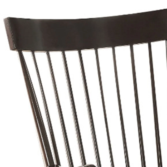 Traditional Style Wooden Rocking Chair with Contoured Seat, Black