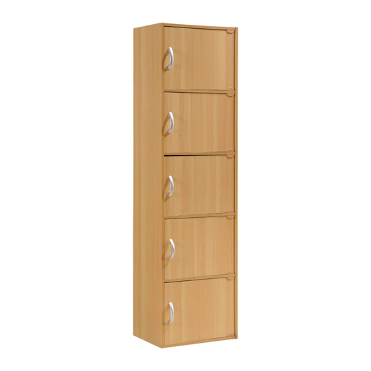 59" Beech Beige Multi-Purpose Bookcase with Doors
