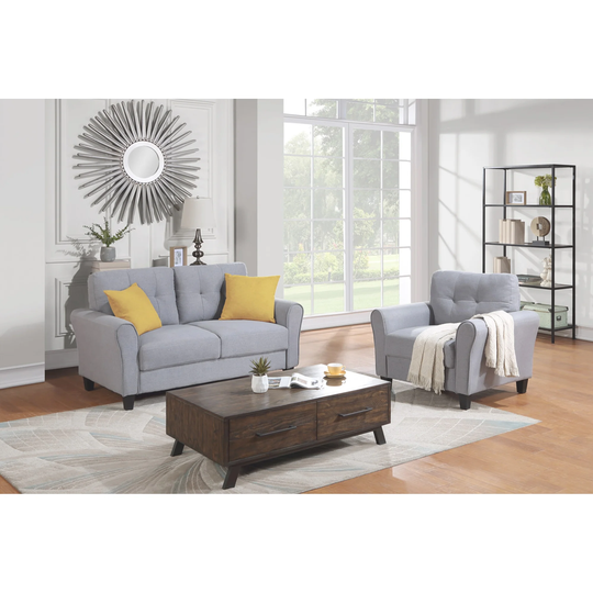 Modern Linen 1+2 Seat Section Sofa with Comfortable Seat Cushion and Tufted Back