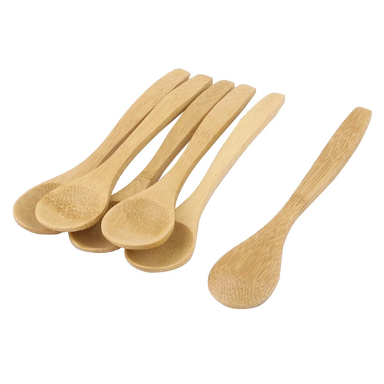 Kitchen Porridge Soup Sugar Salt Wooden Scoop Spoon Wood Color 6pcs - Wood Color