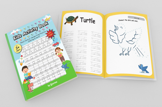 Kids Activity Book Pencil Control, Handwriting Practice, Coloring, & More | Ages 3+ 100+ Pages Paperback