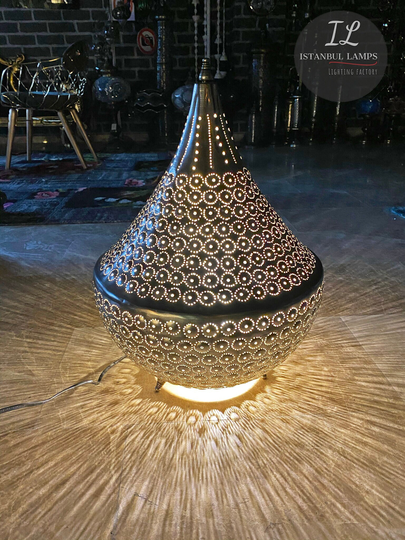 Moroccan/Turkish Laser Cut Table Lamp | Bohemian Home Bedroom Living Room Decor