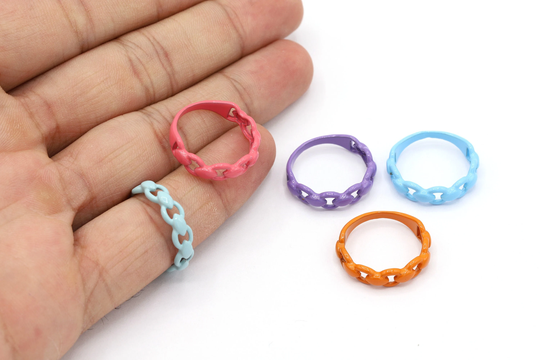Inner Size 17mm Colored Rings Ring Settings, Round Loop Rings, Open Colorful - Ts224