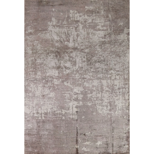 Modern Abstract Indian Area Rug Hand-knotted Multi-Color Wool Carpet - 7'11" x 9'9"