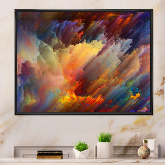 Designart 'Colorful Living Paint' Modern Framed Canvas artwork