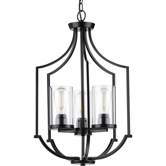 Lassiter Collection Three-Light Matte Black Foyer - 23.200" x 17.000" x 9.000"