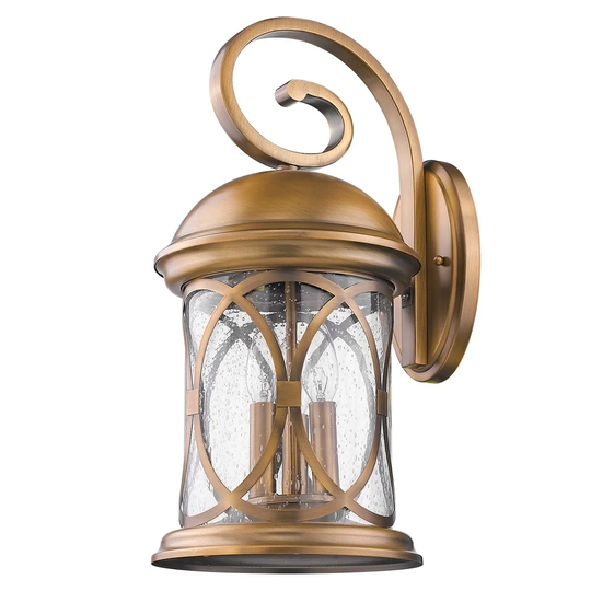 Lincoln 3-light/19-inch Antique Brass Outdoor Wall Light