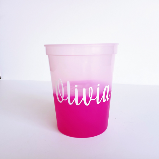 Color Changing Cup | Custom 16 Oz. Stadium Personalized Favor Bachelorette Bridal Shower Birthday Party Kids Name