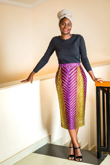 African Wax Print Pencil Skirt Ankara African Fabric Dutch