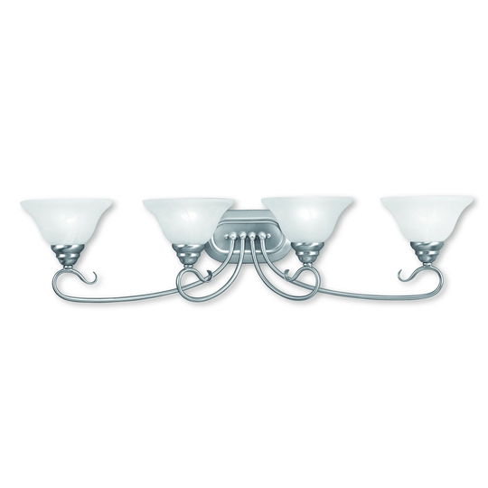 Livex Lighting Coronado 4 Light Brushed Nickel Bath Vanity - Brushed nickel