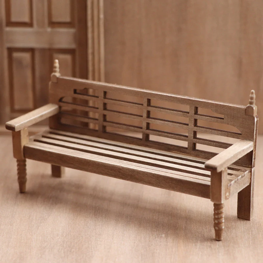 1Pc 112 Garden Park Long Chairs Miniature Wooden Dollhouse Miniatures Kids Toys Dolls Accessories Furniture
