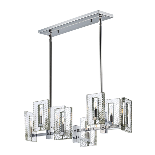 Suave 8-Light Linear Chandelier - Polished Nickel