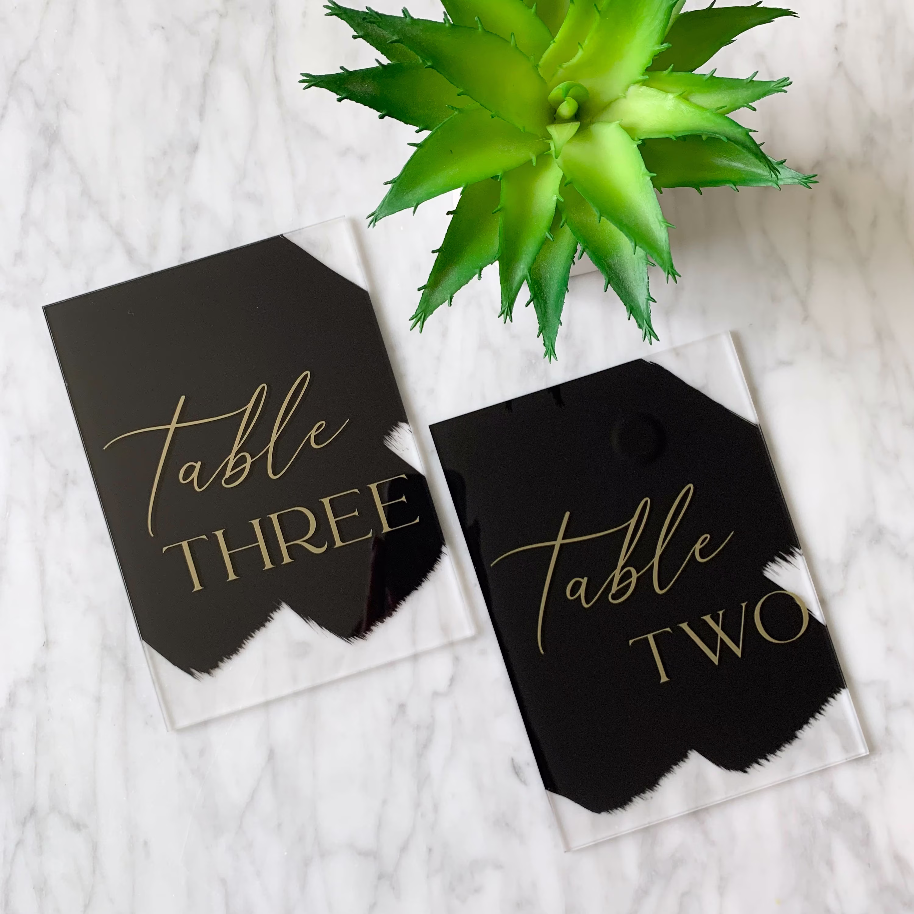 Luxe Painted Acrylic Table Numbers | Wedding Party Modern Signs