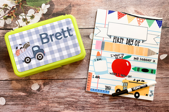 Truck Pencil Box For Boys, Boys Box, Personalized Kids, Green School Supplies Sports Case