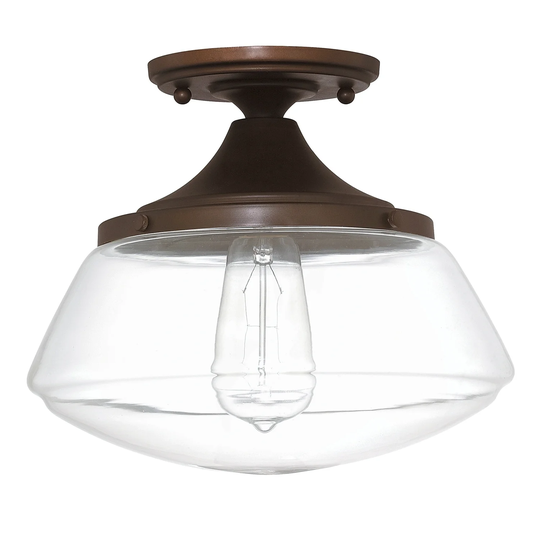 Transitional 1-light Burnished Bronze Flush Mount - Burnished Bronze - Burnished Bronze