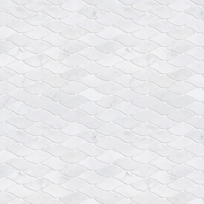 White Carrara 2" x 3" Natural Stone Random Marble Look Mosaic Wall Tile