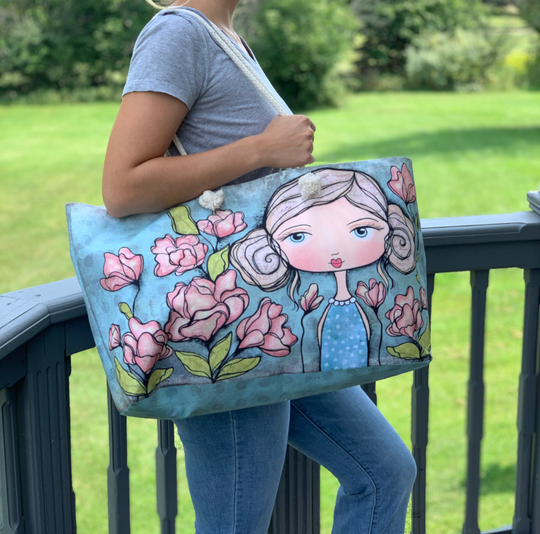 Custom Weekender Bag, Original Art Tote Bag, Dance Oversized Whimsical Product, Book Bag