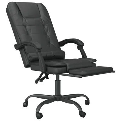 Latitude Run® Massage Reclining Office Chair Black Faux Leather