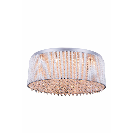 Influx 14-Light 24 in. Chrome Flush Mount with Royal Cut Crystals - chrome (royal cut crystals) - chrome (royal cut crystals)