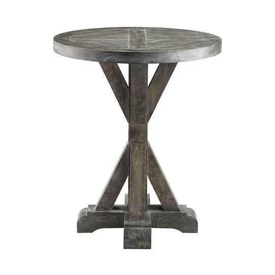 Modern Farmhouse Accent Table in Dark Brown Finish