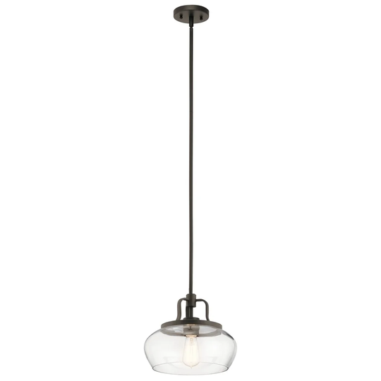 Kichler Lighting Davenport Collection 1-light Olde Bronze Pendant/Semi-Flush Mount