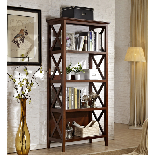 4 Tier Bookcases Bookshelf with Sturdy Solid Frame