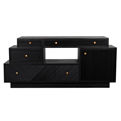 Medici 70" Wide 5 Drawer Mahogany Solid Wood Sideboard