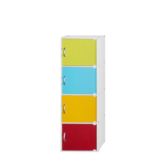47.25" Blue and Yellow Multi-Purpose Bookcase with Shelves