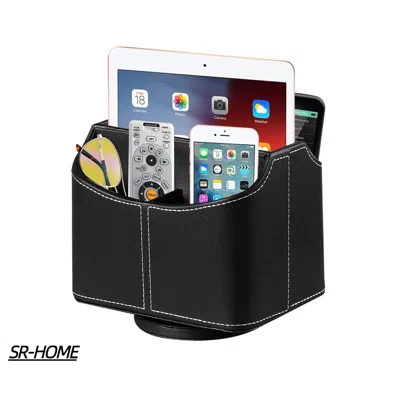 Control Caddy Organizer For Table, Rotatable TV Remotes Holder For Media Controllers/ 10" Tablet/ Calculator/ Pencils/ Scissors/ Office Supplies, Deco