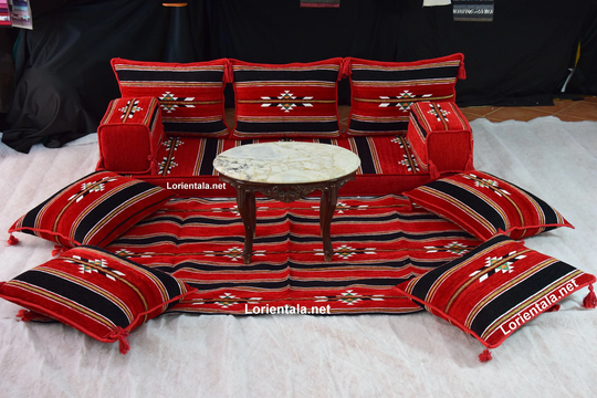 Black Red Oriental Floor Sofa Majlis Jalsa Design Jordanian Iraqi Moroccan Living Room Arabic Sofa Floor Couch Corner Cushions Covers