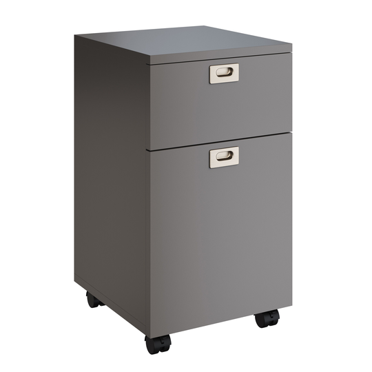 File Cabinet - 2-Drawer Cabinet with Deep Drawer Storage by Lavish Home (Gray)
