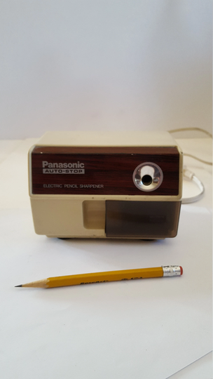 Vintage Circa 1990's Panasonic Kp-110 Auto Stop Electric Pencil Sharpener, Good Clean Working Condition